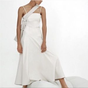 Zara beige maxi leather dress